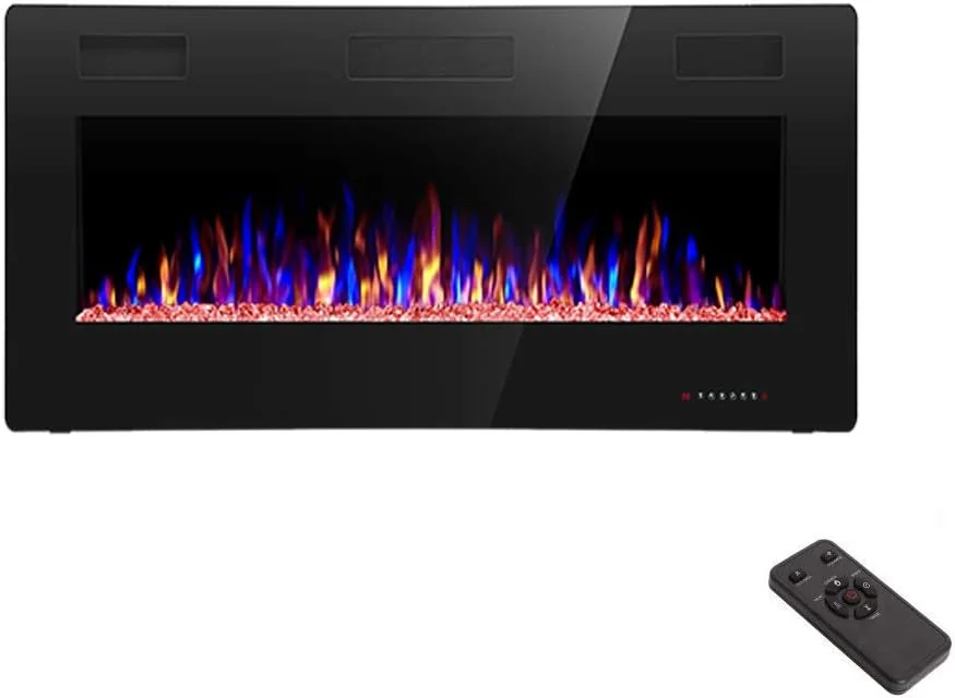 R.W.FLAME Ultra-Thin Recessed Electric Fireplace