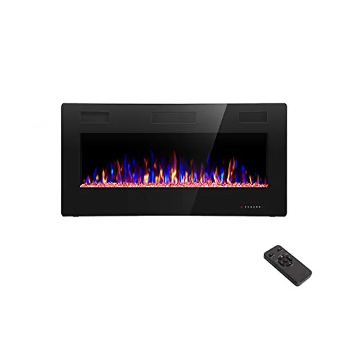 R.W.FLAME Ultra-Thin Recessed Electric Fireplace — 36" · Black detail 1
