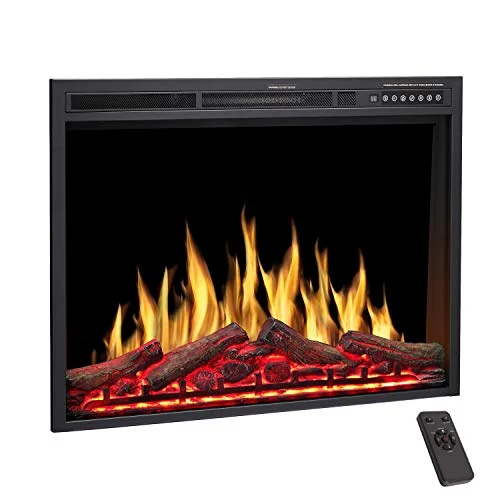 R.W.FLAME Classic Electric Fireplace Insert — 34 · Black detail 1