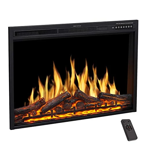 R.W.FLAME Classic Electric Fireplace Insert — 37 · Black detail 1