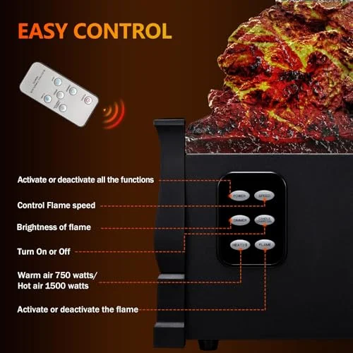 R.W.FLAME 21-inch Electric Log Heater — 21" · Birch Logs Insert detail 2