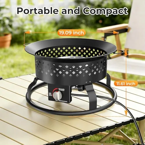 R.W.FLAME 19-inch Portable Propane Fire Pit — Black · B09LQQ4DKD detail 2