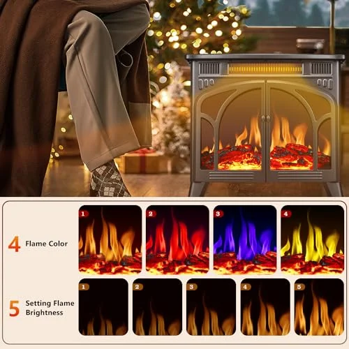 R.W.FLAME 25-inch Cathedral Electric Stove — 25" · Gray detail 3