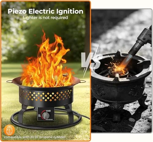R.W.FLAME 19-inch Portable Propane Fire Pit — Black · B0BKKPB8SJ detail 3