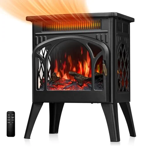 R.W.FLAME 17-inch Cathedral Electric Stove — 17" · Black detail 1