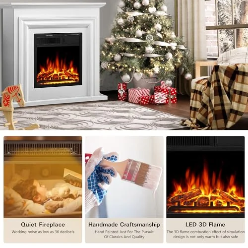 R.W.FLAME 36-inch Mantel Electric Fireplace — 36'' · Pearlwhite detail 2