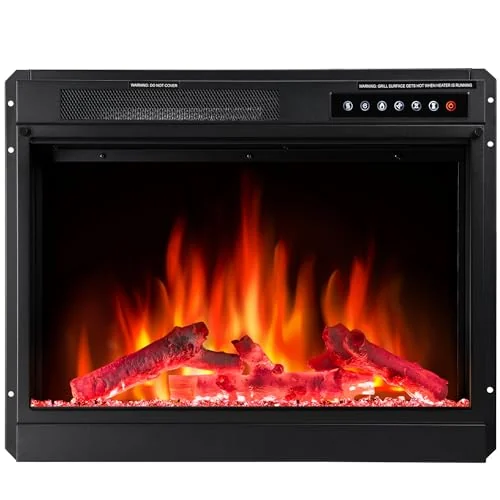 R.W.FLAME Adjustable Flame Electric Fireplace Insert — 23'' · Black detail 1
