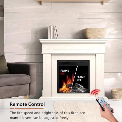 R.W.FLAME 43-inch Mantel Electric Fireplace — 43 inches · Cream detail 3