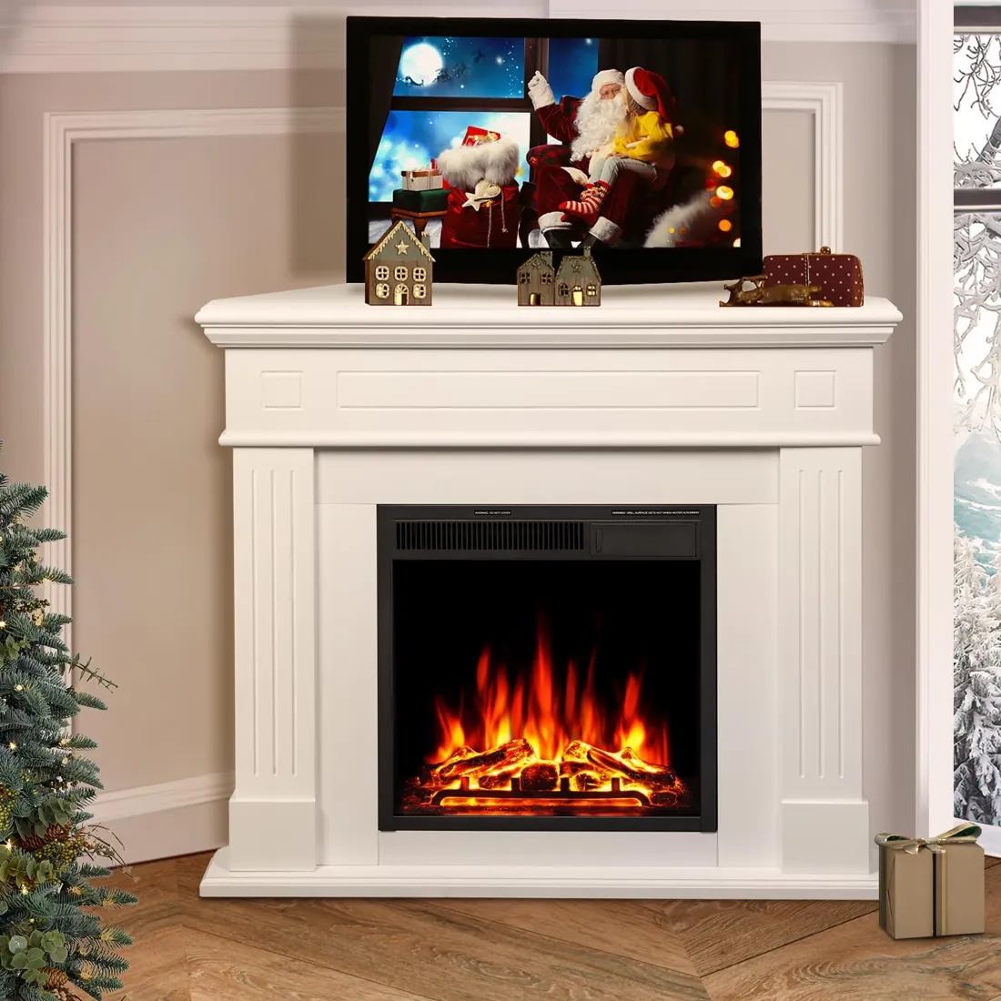 R.W.FLAME 43-inch Corner Mantel Electric Fireplace