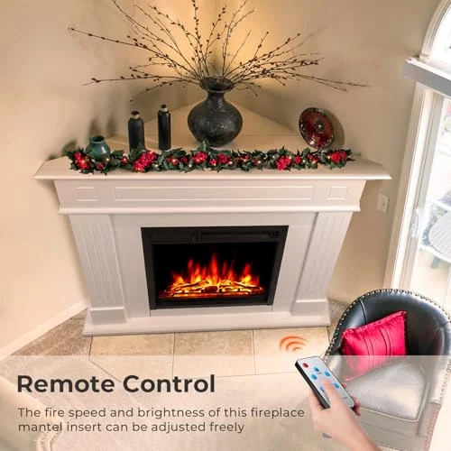R.W.FLAME 43-inch Corner Mantel Electric Fireplace — 43 inches · Corner White detail 2