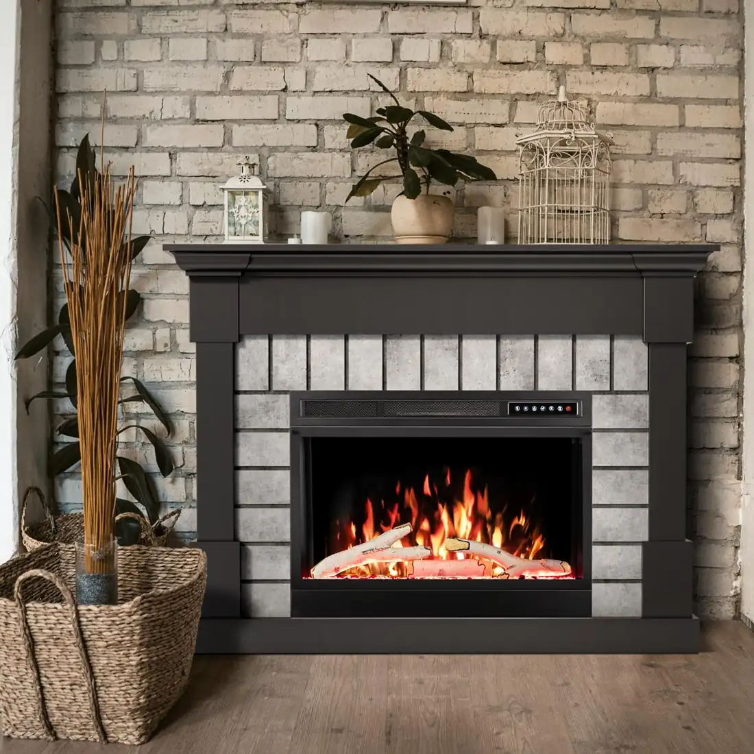 R.W.FLAME 50-inch Mantel Electric Fireplace