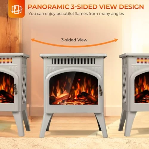 R.W.FLAME 17-inch Cathedral Electric Stove — 17" · Beige detail 2