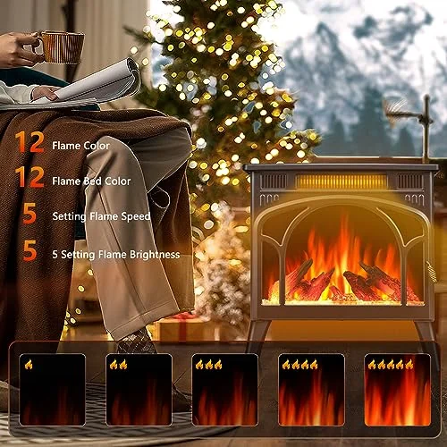 R.W.FLAME 25-inch Cathedral Electric Stove — Upgraded Flame — 25" · Flame Upgrade detail 3