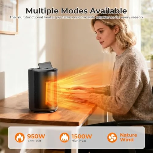 R.W.FLAME ZFH016M Ceramic Space Heater — Black-without Remote Control detail 3