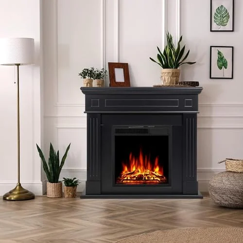R.W.FLAME 43-inch Mantel Electric Fireplace — 43 inches · Black-new detail 1