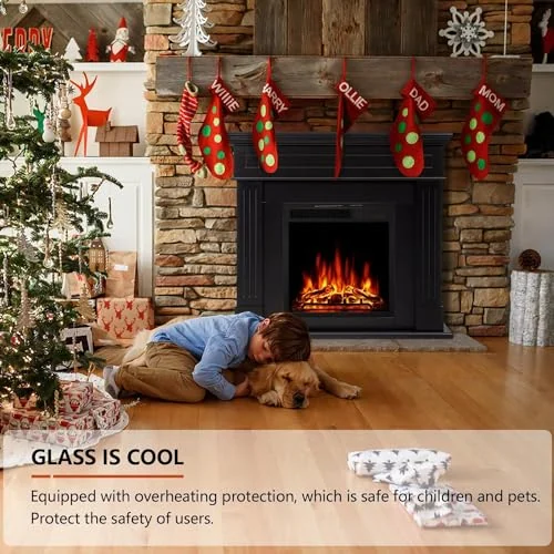 R.W.FLAME 43-inch Mantel Electric Fireplace — 43 inches · Black-new detail 2