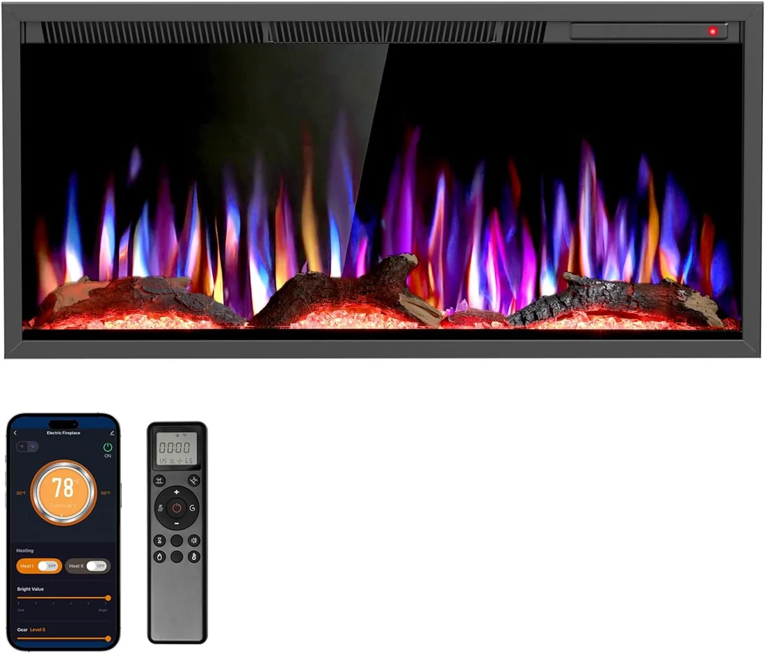 R.W.FLAME C4 Smart Electric Fireplace