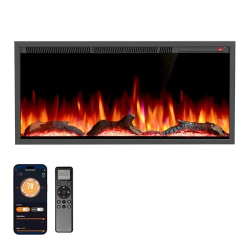 R.W.FLAME C4 Smart Electric Fireplace — 36" C4 · Matte Black detail 1