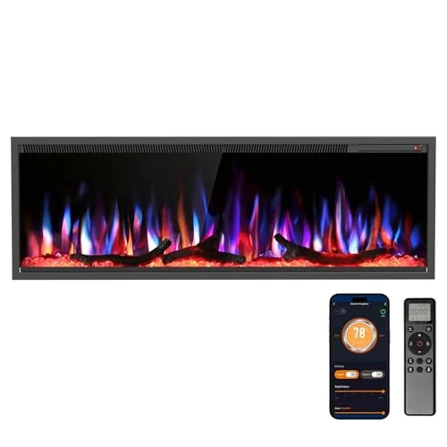 R.W.FLAME C4 Smart Electric Fireplace — 50" C4 · Black detail 1