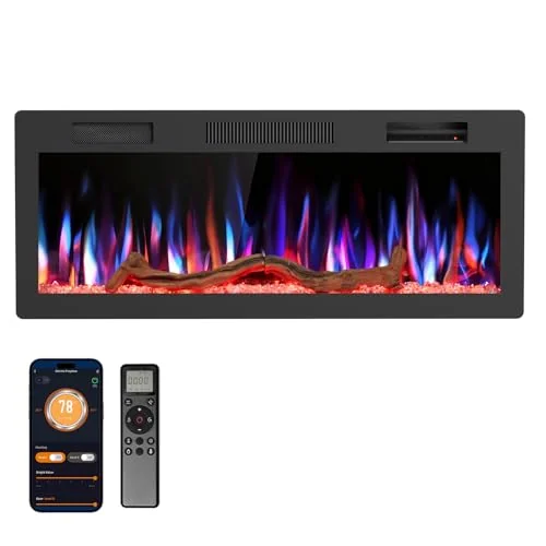 R.W.FLAME C6 Smart Electric Fireplace — 42" C6 · Black detail 1