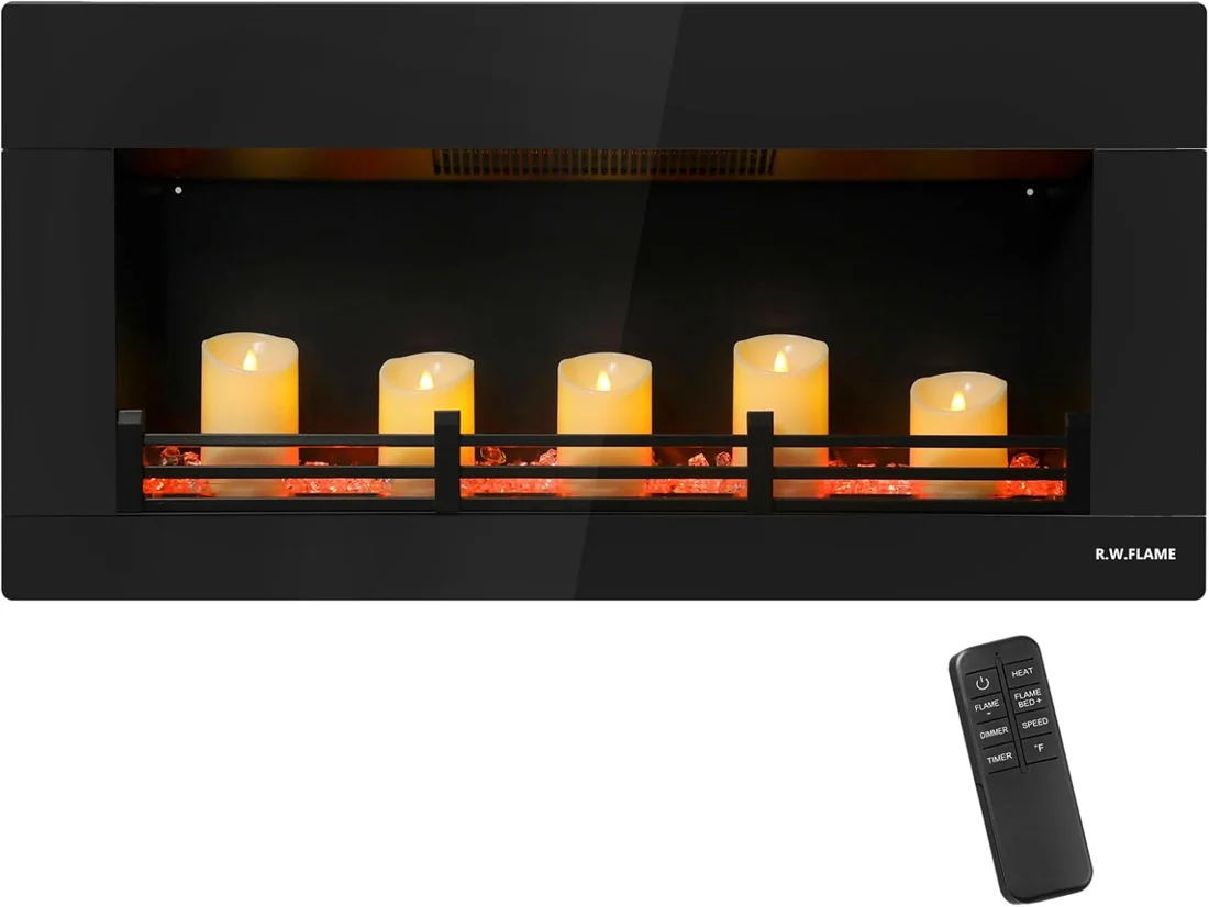 R.W.FLAME 36-inch Candle Electric Fireplace