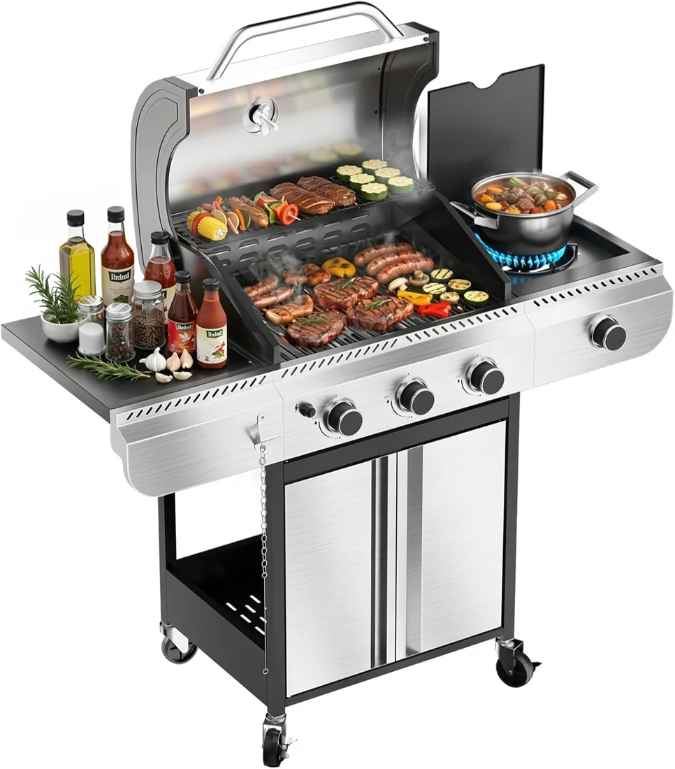 3-Burner Gas Grill with Side Burner JD-3A