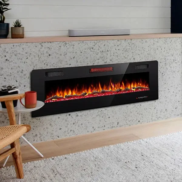R.W.FLAME wall-mounted electric fireplace in a living space